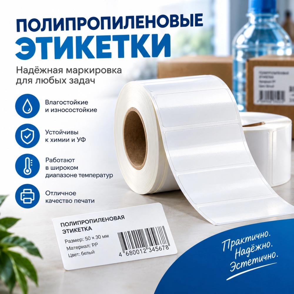 Полипропиленовые этикетки: надежное решение для маркировки продукции